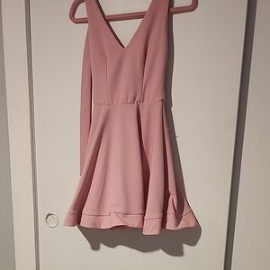 Chic Pink V-Neck Mini Dress